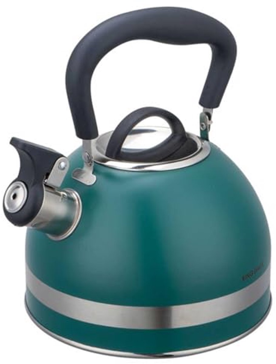 Stalen fluitketel 1,8 l - Inductie geschikt, groen, met geïntegreerd fluitje