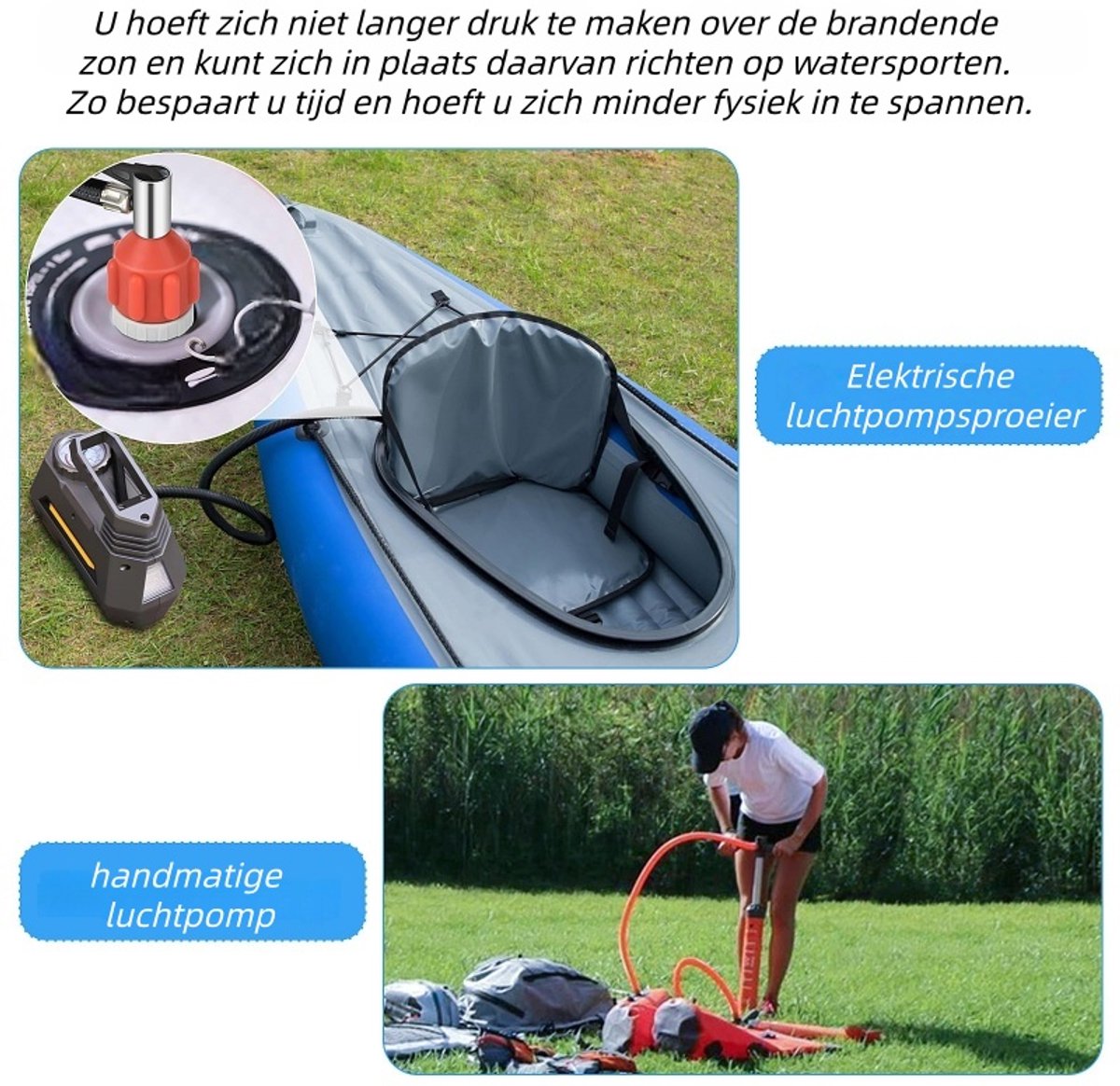2-delige opblaasbare Stand-Up Paddle Board (SUP) pompadapter - Paddle Board ventiel naar kajak ventiel adapter - Auto pomp opblaasadapter - Oranje – foto 2