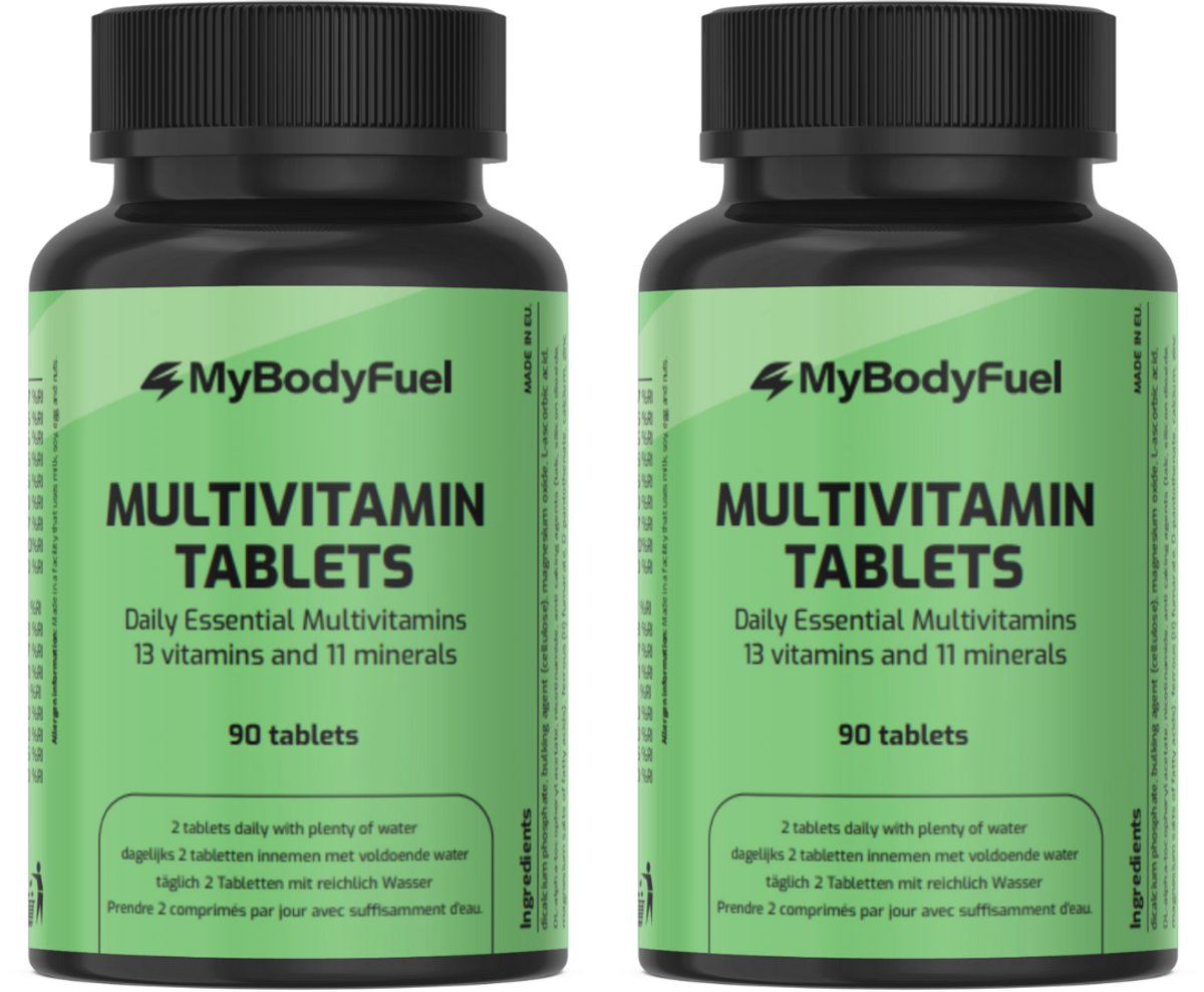 MyBodyFuel - Multivitaminen Tabletten - 2 Pack - 13 Vitamines & 11 Mineralen - 180 Tabletten