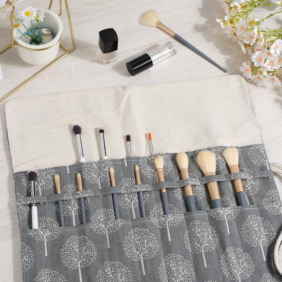 Hippe canvas roletuis voor het handig opbergen van je kleurpotloden, stiften of pennen. - Tangle Store