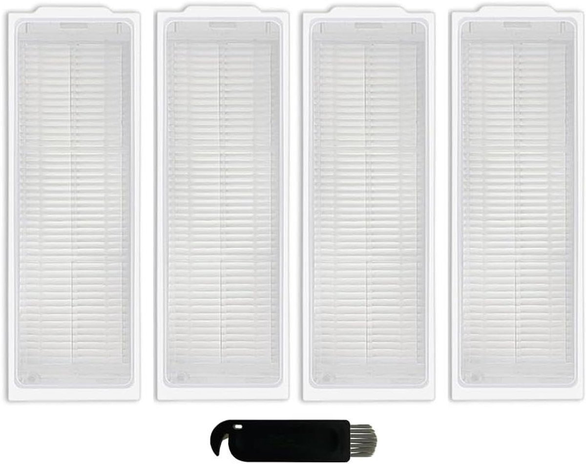 4-pack HEPA filters voor robotstofzuigers - geschikt voor Xiaomi Mop 2S, Mop P, Mop Pro - inclusief reinigingsborstel