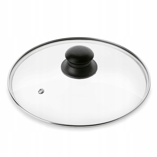 Castey Glazen deksel met siliconen ring en stalen knop, 30 cm, 30 x 30 x 30 cm