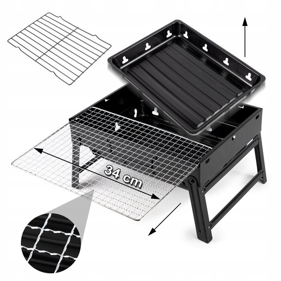 Draagbare Opvouwbare Grill Koffer - Ideaal voor Camping & Tuin — afbeelding 3