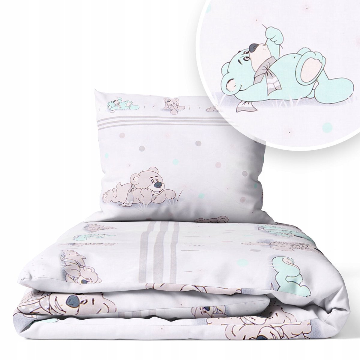 Kinderbedje Dekbedovertrek Set 120x90cm 2 delen Katoen