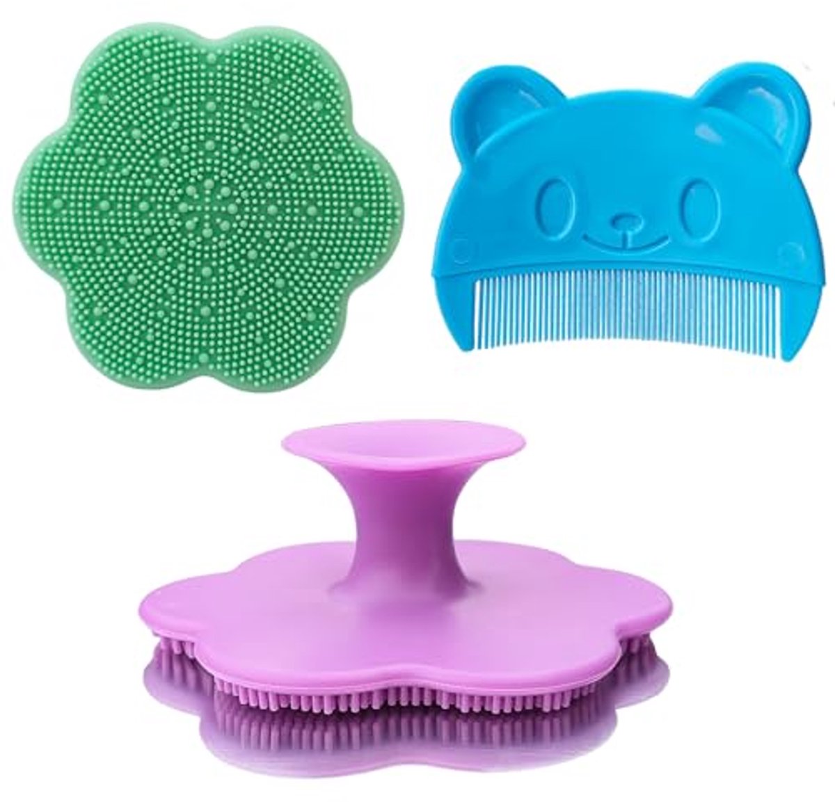 Siliconen gezichtsscrubber voor baby en volwassenen - 4 stuks