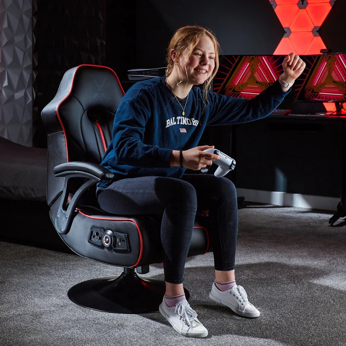 X-Rocker Torque Gamestoel Oranje/Rood - afbeelding 3