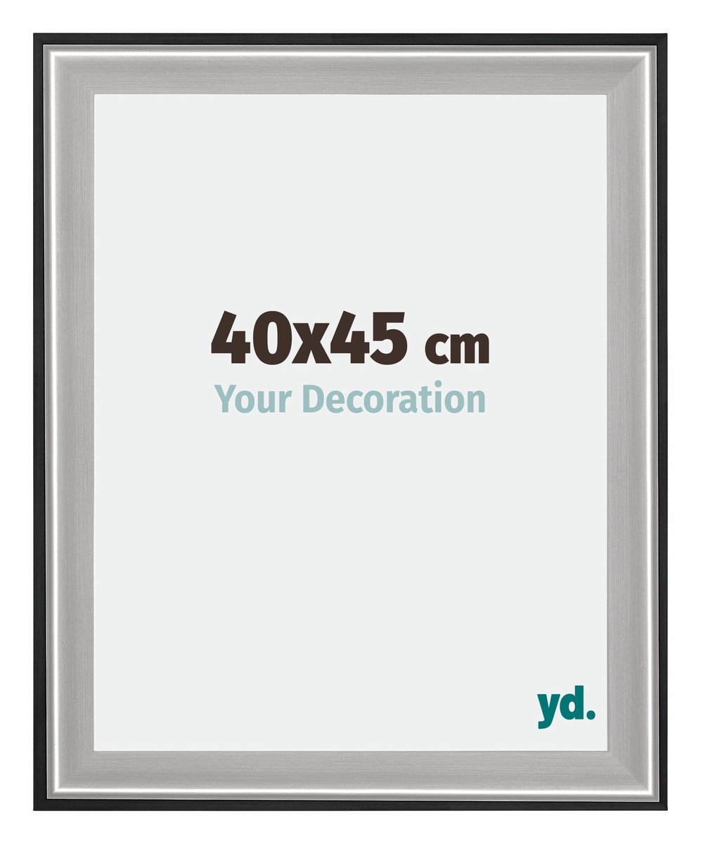 yd. Your Decoration - Fotolijst 40x45 cm - Hout - Zwart Zilver Gepolijst - Birmingham