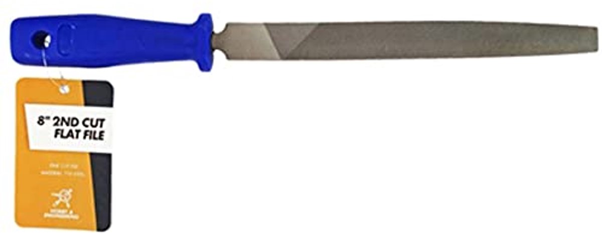 2e gesneden platte vijl 8 inch - handvijl voor metaaldelen, kunststof en hout