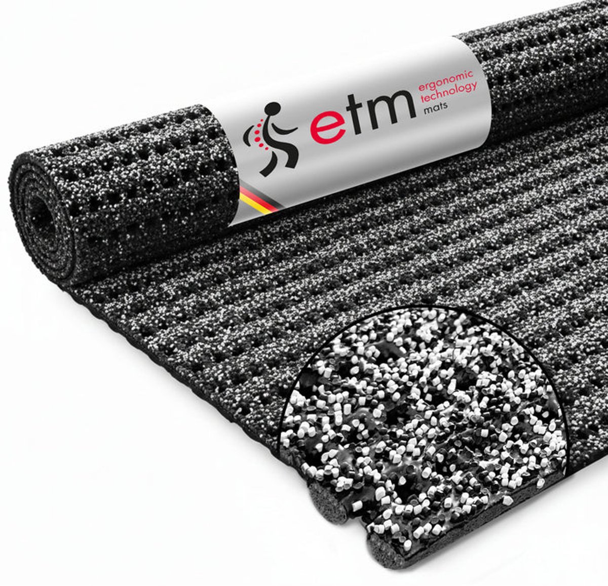 Floordirekt Deurmat - Tegen gladheid - Granulaat gecoat - Grijs - 120 x 300 cm