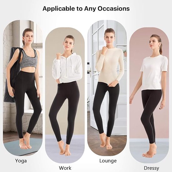 Leggings voor Vrouwen - Hoge Taille met Buikcontrole en Blickdicht - Voor Sport, Yoga en Gym - Voor Vrouwen en Meisjes - Sportlegging - Zwart - XL - 1 Stuk — afbeelding 5