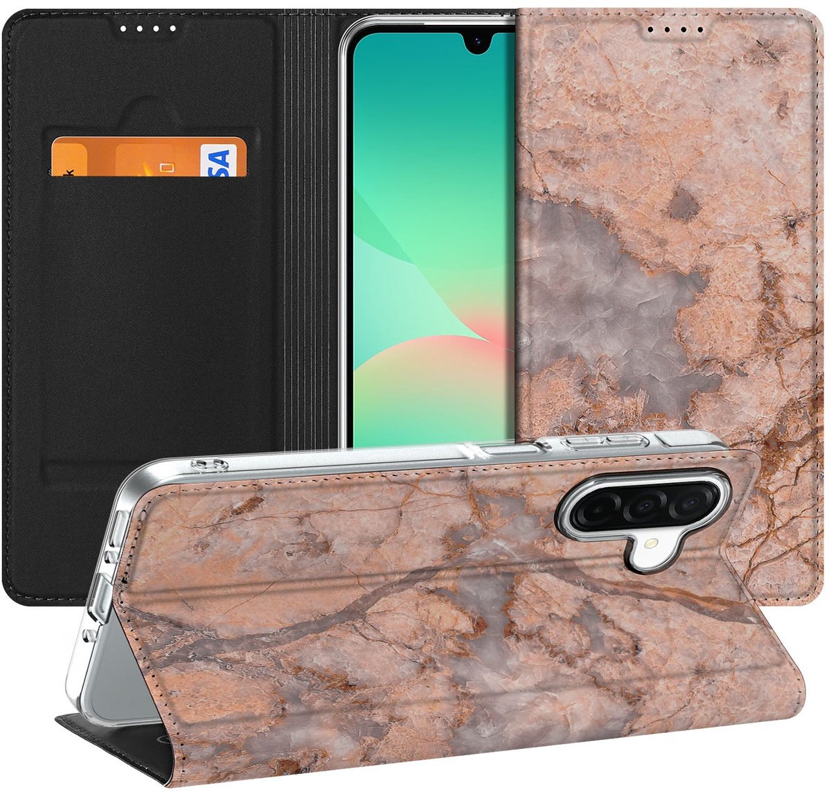 Samsung Galaxy A26 Standcase Marmer Oranje