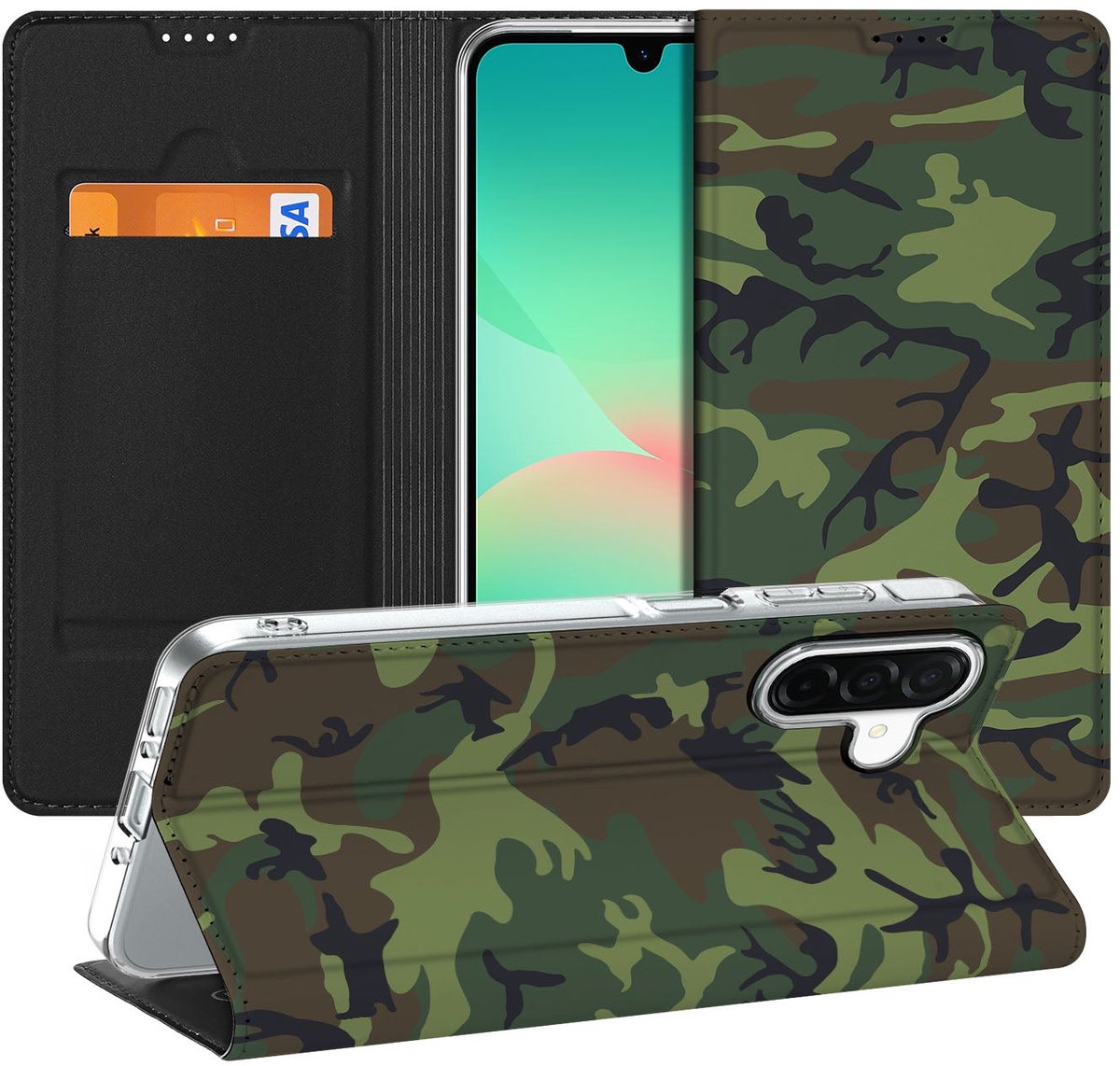 Samsung Galaxy A26 Hoesje met Magneet Army Dark
