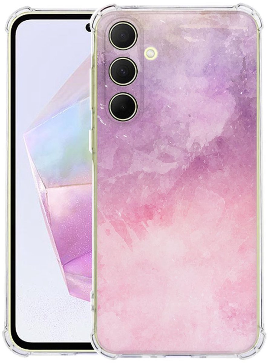 Samsung Galaxy A56 Hoesje - Pink Purple Paint TPU Antishock