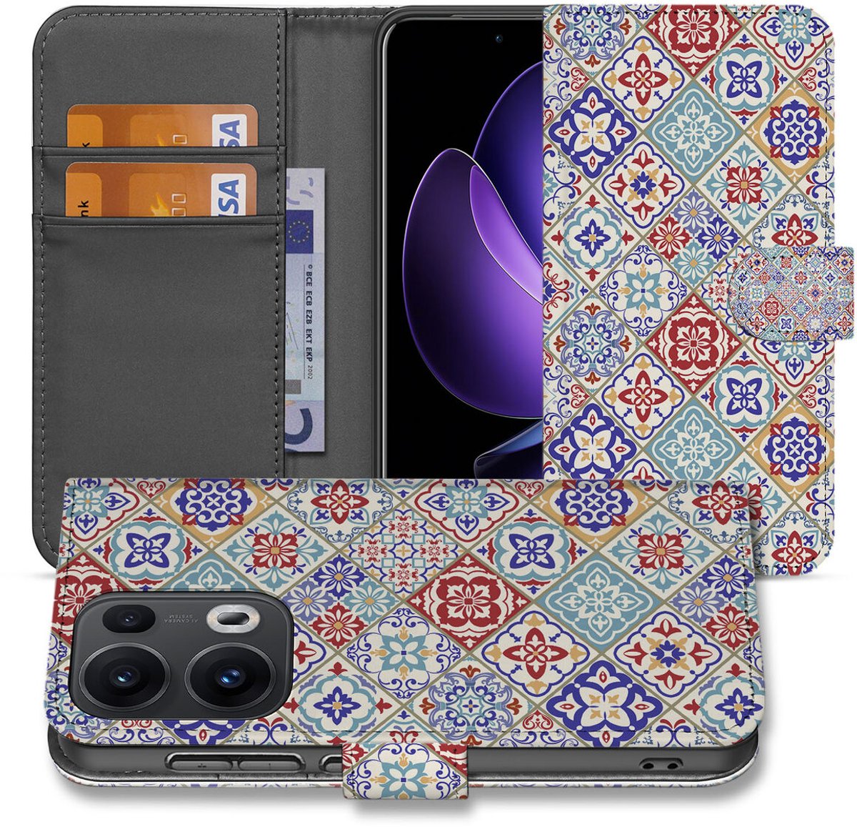 OPPO Reno 13 Pro Bookcase Tiles Color