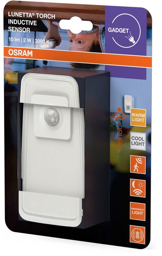 OSRAM LUNETTA TORCH nachtlamp met geïntegreerde sensor & zaklamp, 2W, 10lm, wit, koud wit & daglicht wit licht (3000 & 4000 & 6500K), ingebouwde EU-stekker, ideaal voor gebruik binnenshuis van Merkloos — afbeelding 5