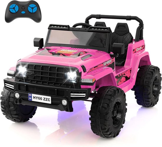 COSTWAY Mercedes Benz G500 elektrische auto voor kinderen, 12V elektrische kinderauto met afstandsbediening, elektrisch voertuig met claxon, muziek, LED-verlichting, elektrische auto voor kinderen