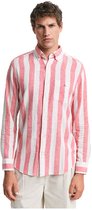 Chemise à manches longues coupe classique à rayures contrastantes Gant, rouge, taille L, pour homme