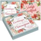 Janneke Brinkman kerstkaartenmapje - Boomklever & Koolmees - Rode kardinaal roze