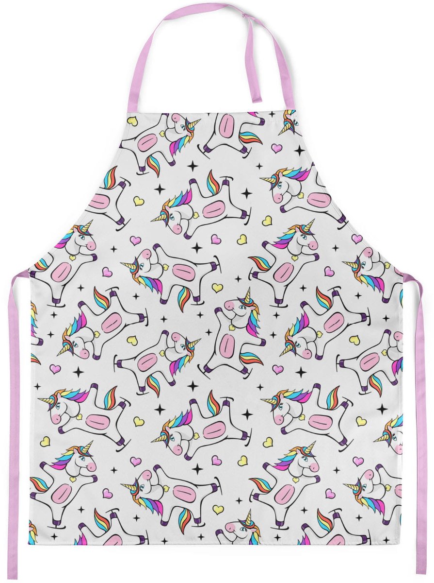 FEROCITY - Kinderschort Universele kindermaat Schildersschort - met klittenband - Unisex - Eenhoorn Schaatser