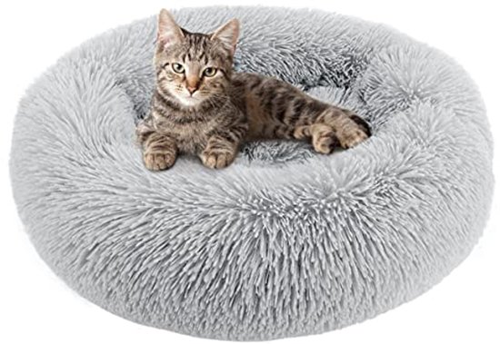 Beeztees Yali - Hondenmand - Pluche - Lichtgrijs - Diam. 50 cm