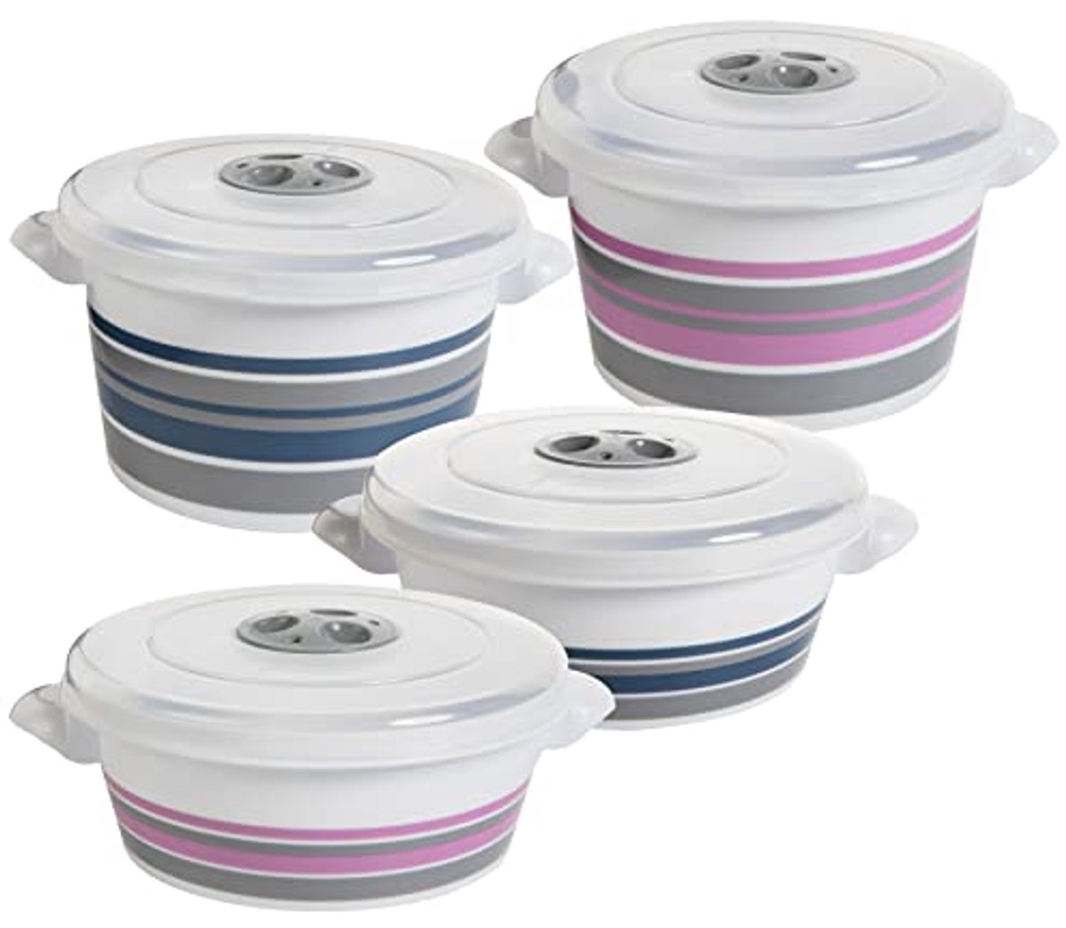 Magnetronservies set van 4 met deksel en stoomregelventiel