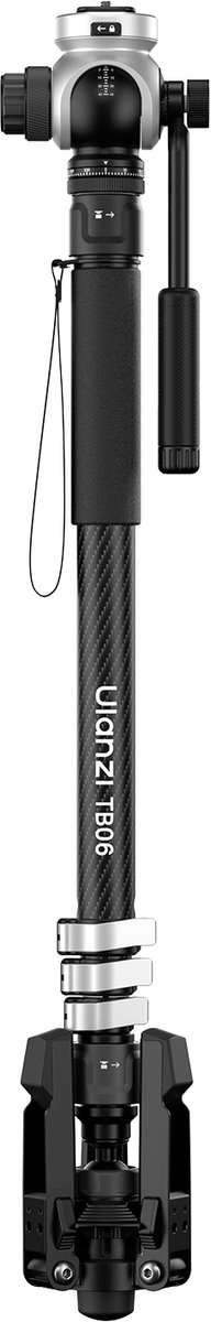 Ulanzi TB06 Video Monopod - 2-in-1 met Afneembare Driepootvoet - 10 kg Draagvermogen - Koolstofvezel - Zwart