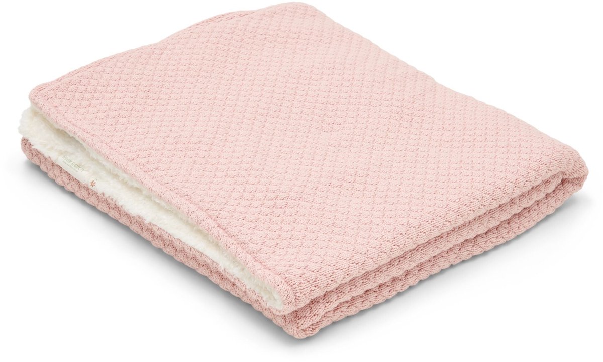 Gebreid ledikantdeken - Fleece - Roze - Essentials