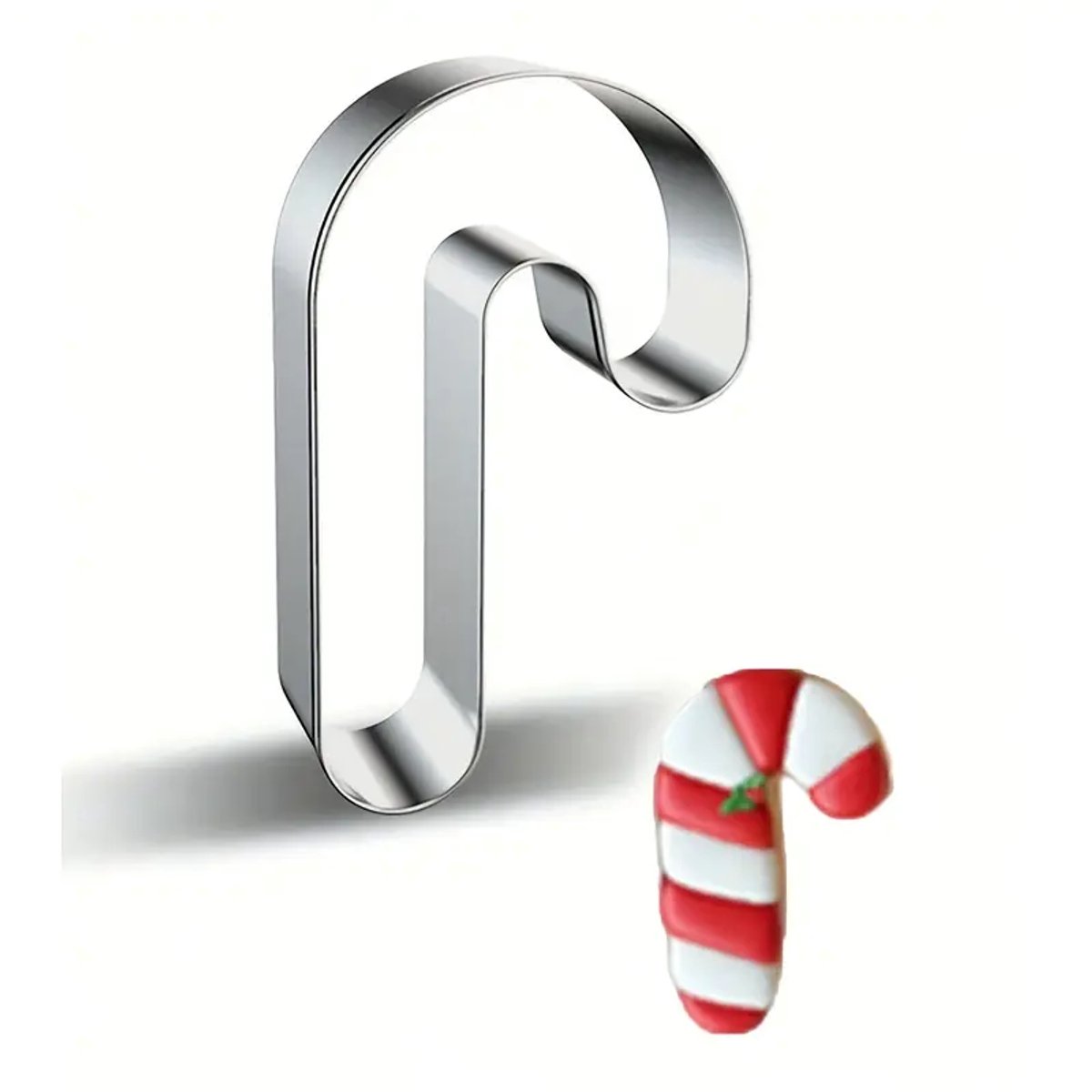 Daity 1 Kerst Candy Cane koekjes- en cakevorm - RVS bakgereedschap voor suiker, peperkoek, macarons - Gemakkelijk schoon te maken, perfect voor kerstbakken, feesten, cadeaus - Ideaal voor thuis- en professionele keukens