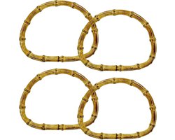 4 stuks - Handvatten voor tassen - Handvatten voor tassen - D-handvatten - Vervangende handvatten voor tassen - Voor tassen, gehaakte tassen, schoudertassen - Gemaakt van bamboe