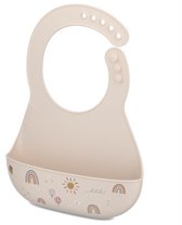 Bavoir Mepal Mio - Fermeture réglable - Bac à résidus alimentaires - Compatible lave-vaisselle - Sunshine & Rainbow