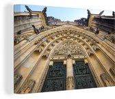 Canvas Schilderij De gotische kathedraal van Praag - 60x40 cm - Wanddecoratie