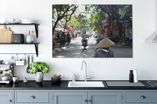 Canvas Schilderij De Old Quarter van Hanoi - 120x80 cm - Wanddecoratie