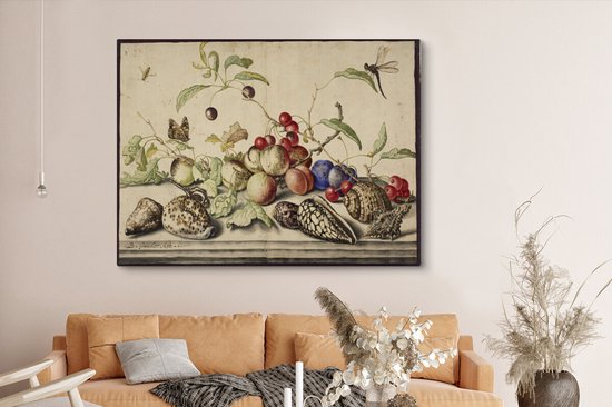 Nature morte - Peinture de Balthasar van der Ast 160x120 cm - Tirage photo sur Toile (Décoration murale salon / chambre) XXL / Groot format!