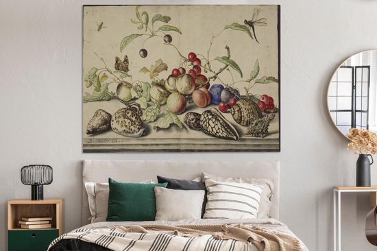 Nature morte - Peinture de Balthasar van der Ast 160x120 cm - Tirage photo sur Toile (Décoration murale salon / chambre) XXL / Groot format!