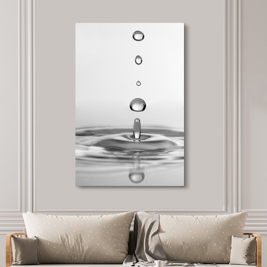 Cinq gouttes tombantes 120x180 cm - Tirage photo sur toile (Décoration murale salon / chambre) XXL / Groot format!