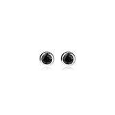 Clous d'oreilles argent Zinzi ronds 4mm noir ZIO1177Z