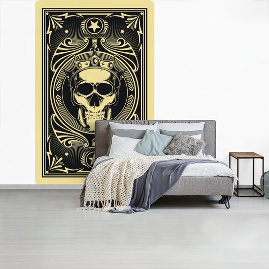 Papier peint photo peint Cartes à jouer - Illustration d'une carte à jouer avec un cri strident largeur 170 cm x hauteur 260 cm - Tirage photo sur papier peint vinyl (disponible en 7 formats) - chambre/séjour/bureau