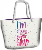 Strandtas - I am strong I am a super Girl