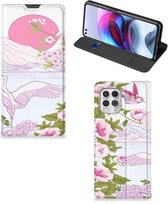 Book Style Case Motorola Moto G100 Smartphone Hoesje Bird Standing