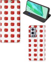 Book Case OnePlus 9 Pro Telefoonhoesje Paprika Red