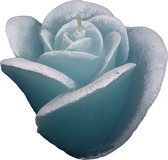 Blauwe roos figuurkaars met linnengoed geur 100/120 (30 uur)