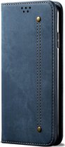 Xiaomi Mi 11 Ultra Hoesje - Mobigear - Denim Slim Serie - Kunstlederen Bookcase - Blauw - Hoesje Geschikt Voor Xiaomi Mi 11 Ultra