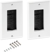 kwmobile kabeldoorvoer - Set van 2 - Afdekking met borstels voor wandstopcontact - Wegwerking van kabels - Voor Amerikaanse stopcontacten - Wit/Zwart
