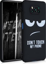 kwmobile telefoonhoesje compatibel met Xiaomi Poco X3 NFC / Poco X3 Pro - Hoesje voor smartphone in wit / zwart - Don't Touch My Phone design