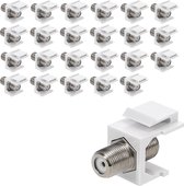 kwmobile 24x F-connector voor coax kabels - F-stekkers voor DVB-S en DVB-S2 aansluiting - Snap-in systeem - Voor patchpanelen en netwerkcontactdozen