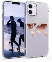 kwmobile telefoonhoesje voor Apple iPhone 12 mini - Hoesje voor smartphone - Wereldkaart design