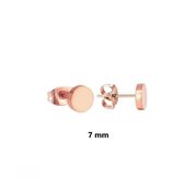 Aramat jewels ® - Oorbellen 7mm rosékleurig zweerknopjes rond chirurgisch staal
