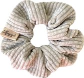 Ellastiek Scrunchie Beige Rib - Haarelastiekjes - Haar Accessoires Vrouwen - Wokkels - Scrunchies - Haarelastiekjes Scrunchie - Luxe kwaliteit - handgemaakte in Nederland - Haar Accessoires M