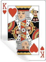 Muurstickers - Sticker Folie - Illustratie van een harten koning speelkaart - 30x40 cm - Plakfolie - Muurstickers Kinderkamer - Zelfklevend Behang - Zelfklevend behangpapier - Stickerfolie