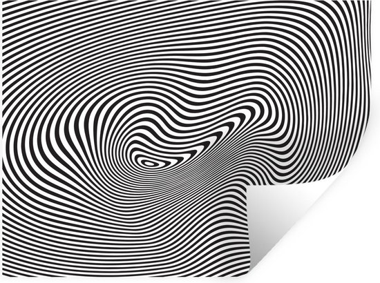 Stickers Stickers muraux - Illusion d'optique avec lignes ondulées - 40x30  cm -... | bol.